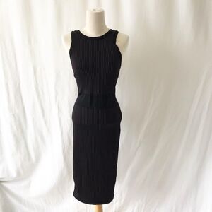 John + Jenn black ribbed bodycon zipper Dress S